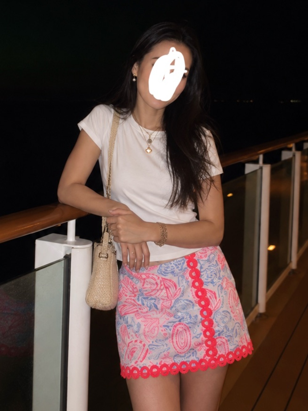 Lilly Pulitzer Pink Michelina Mini Skirt with Coral Trim